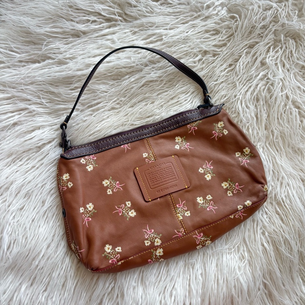 Coach Handbag Floral Leather Purse Rare